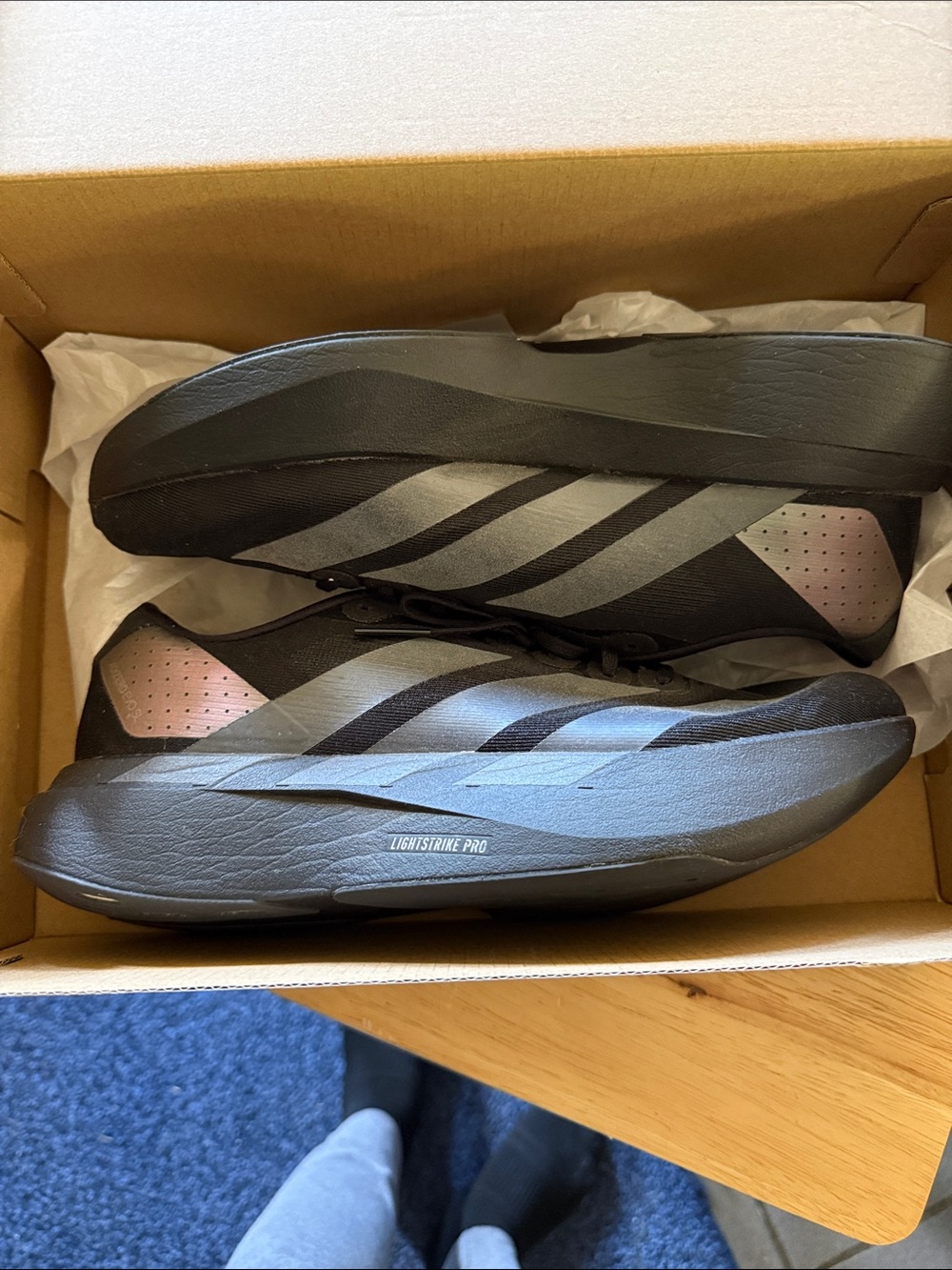 adidas Men’s Black Athletic Shoes with Pink Heel Accent